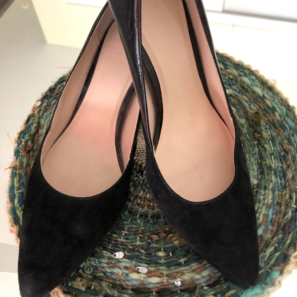 Cole Haan Kyle Pump in Black Suede and Leather